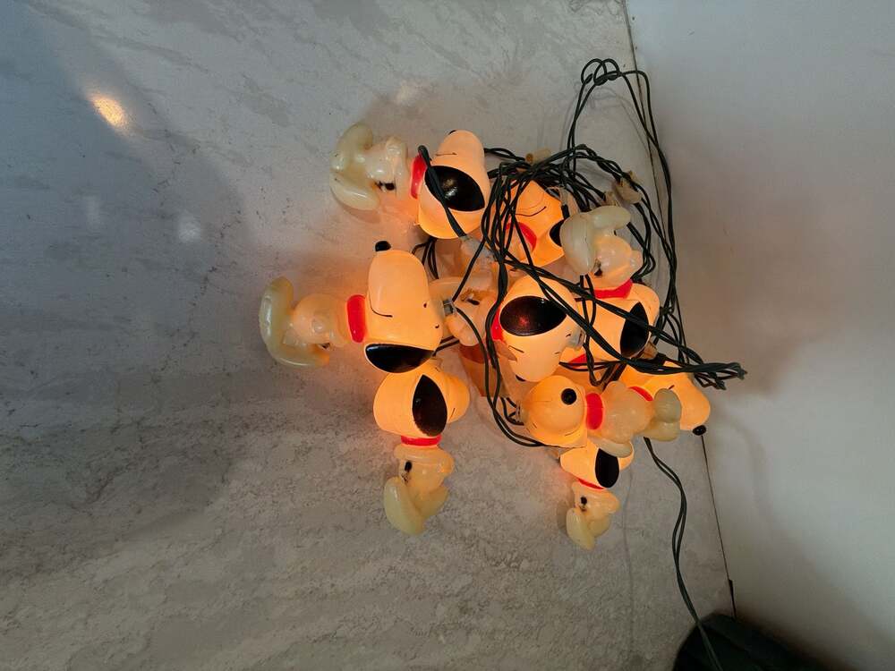 Vtg 1996 Dashing Electric Christmas Snoopy Light String